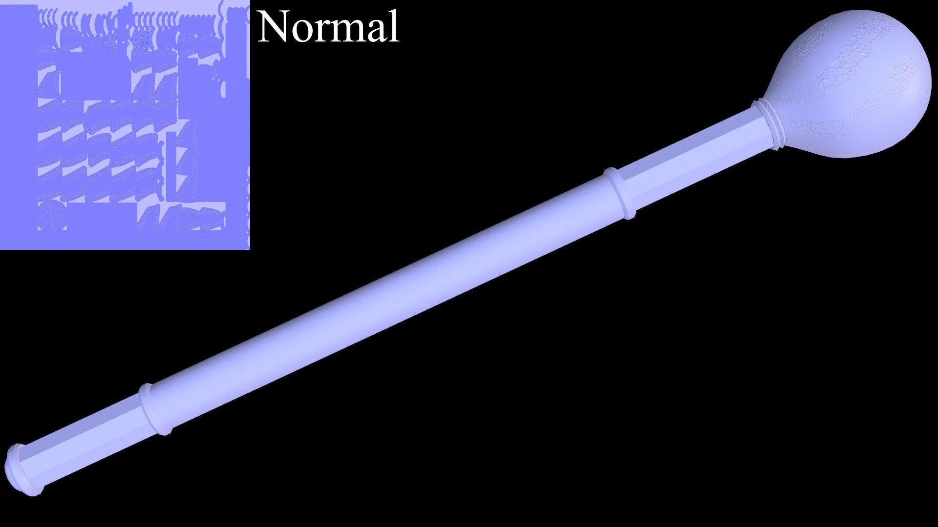 Cossack Ceremonial Mace Bulava Low-poly 3D model_22