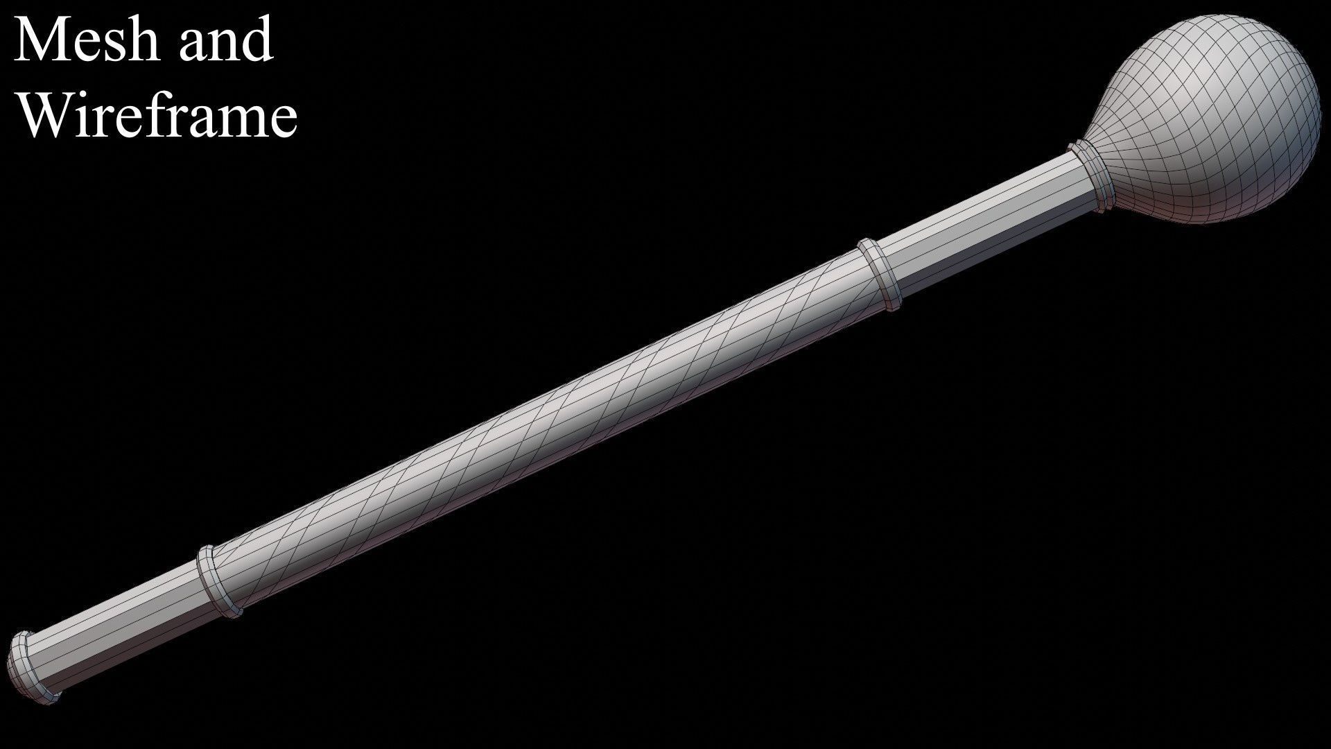 Cossack Ceremonial Mace Bulava Low-poly 3D model_16