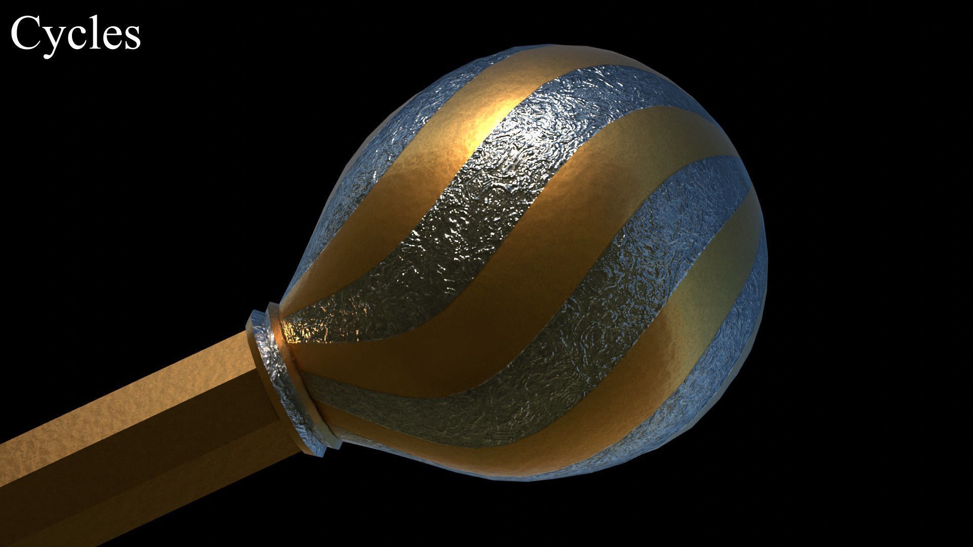 Cossack Ceremonial Mace Bulava Low-poly 3D model_5