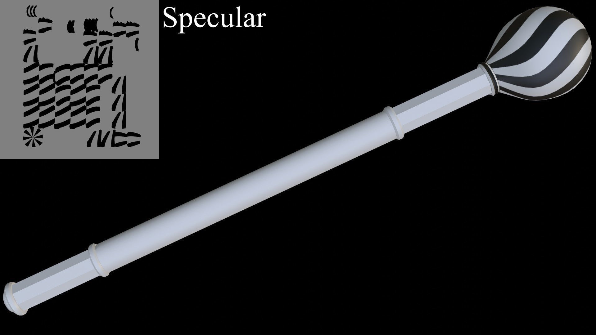 Cossack Ceremonial Mace Bulava Low-poly 3D model_20