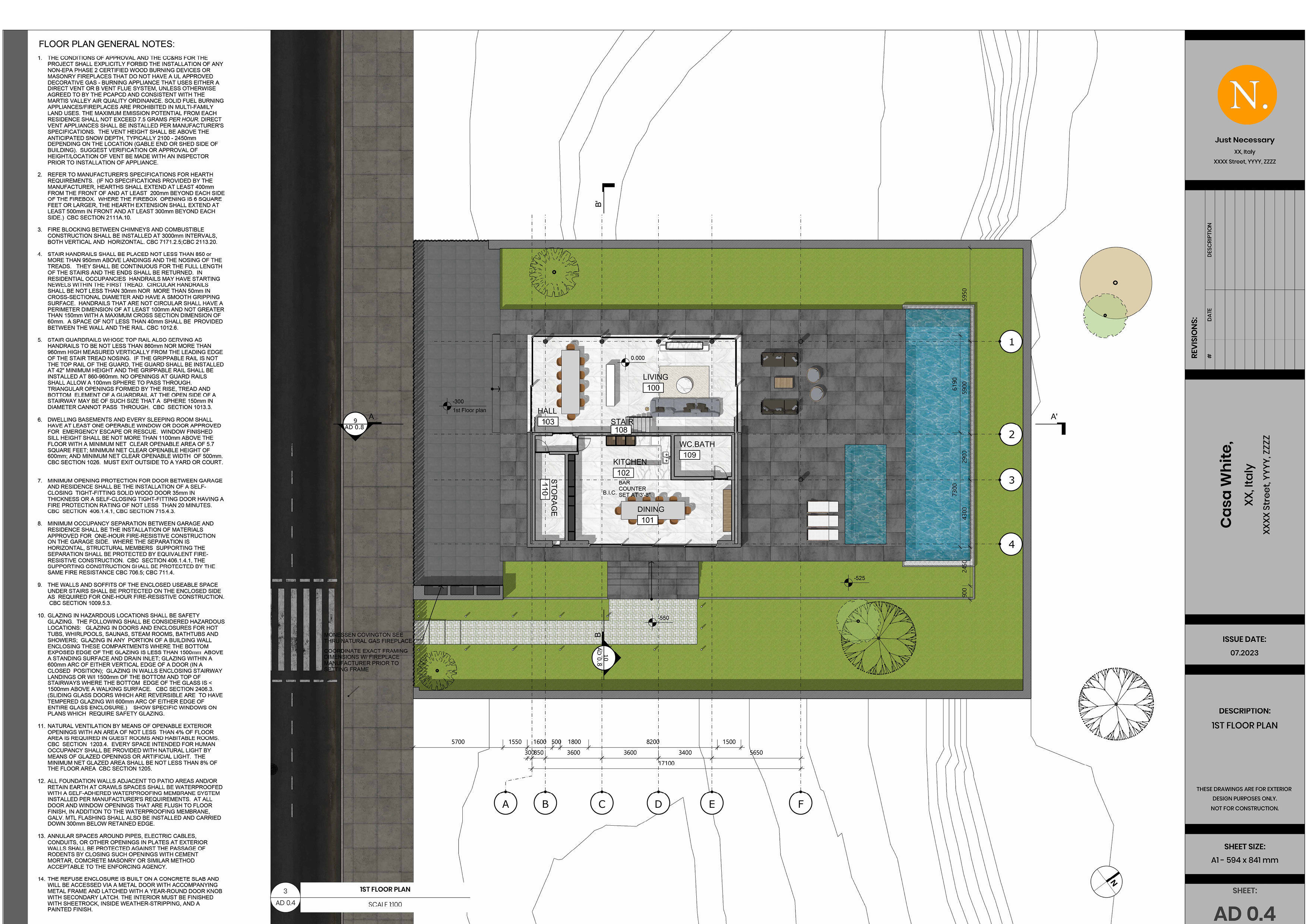 White house - kitchen bedroom furniture - 2D drawing A1 size 3D model_19