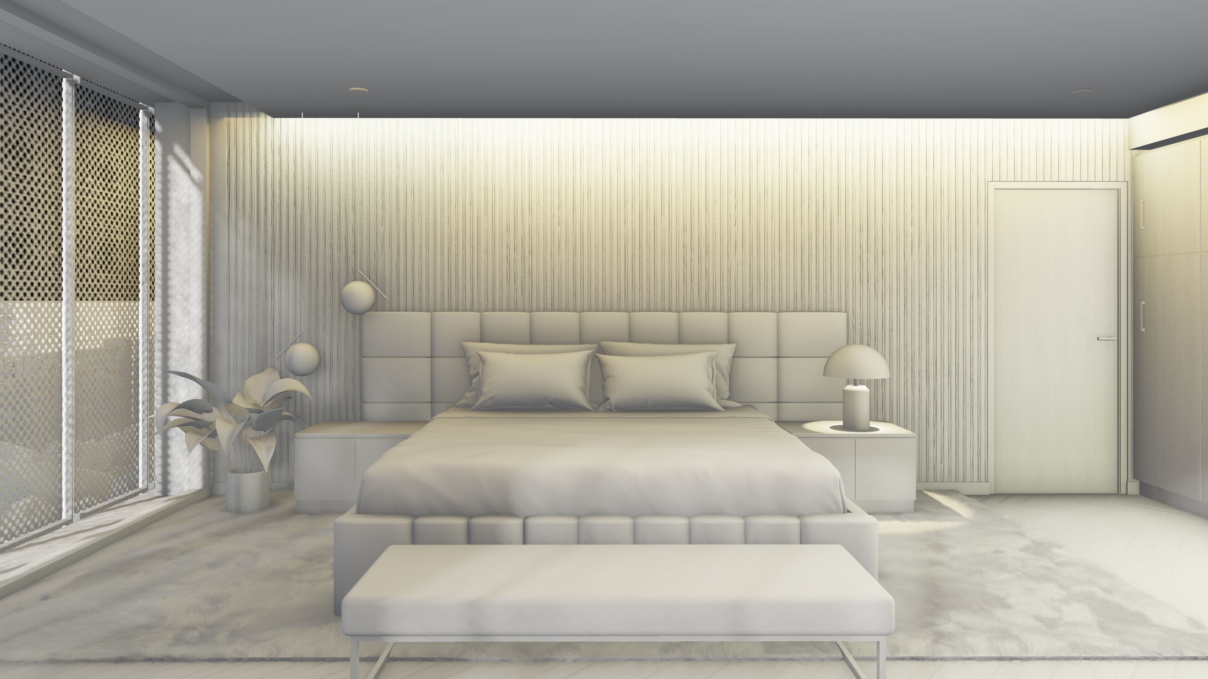 White house - kitchen bedroom furniture - 2D drawing A1 size 3D model_8
