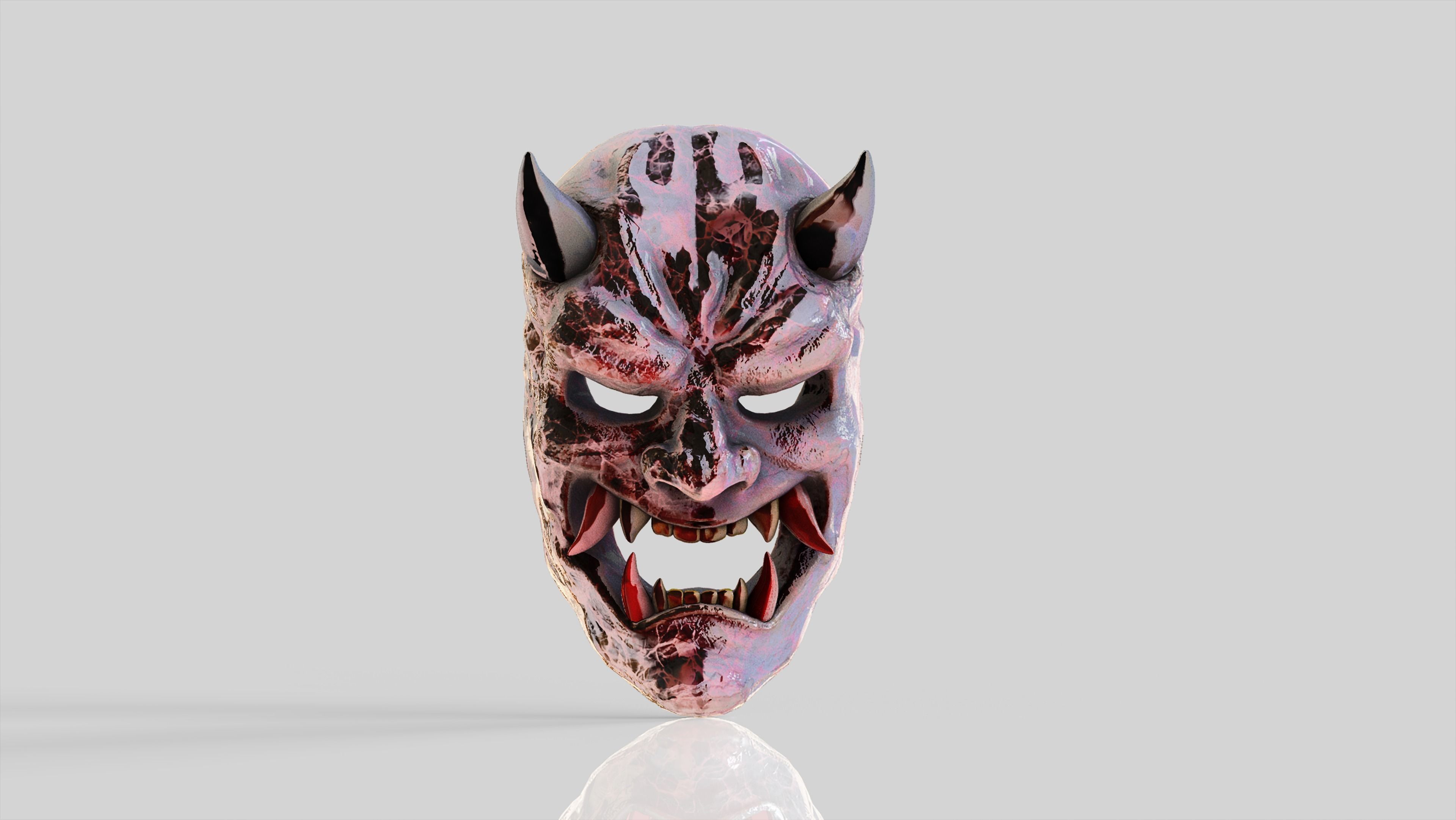 Oni Mask       Traditional Japanese Demon Mask Wearable 3D Print Free 3D print model_9