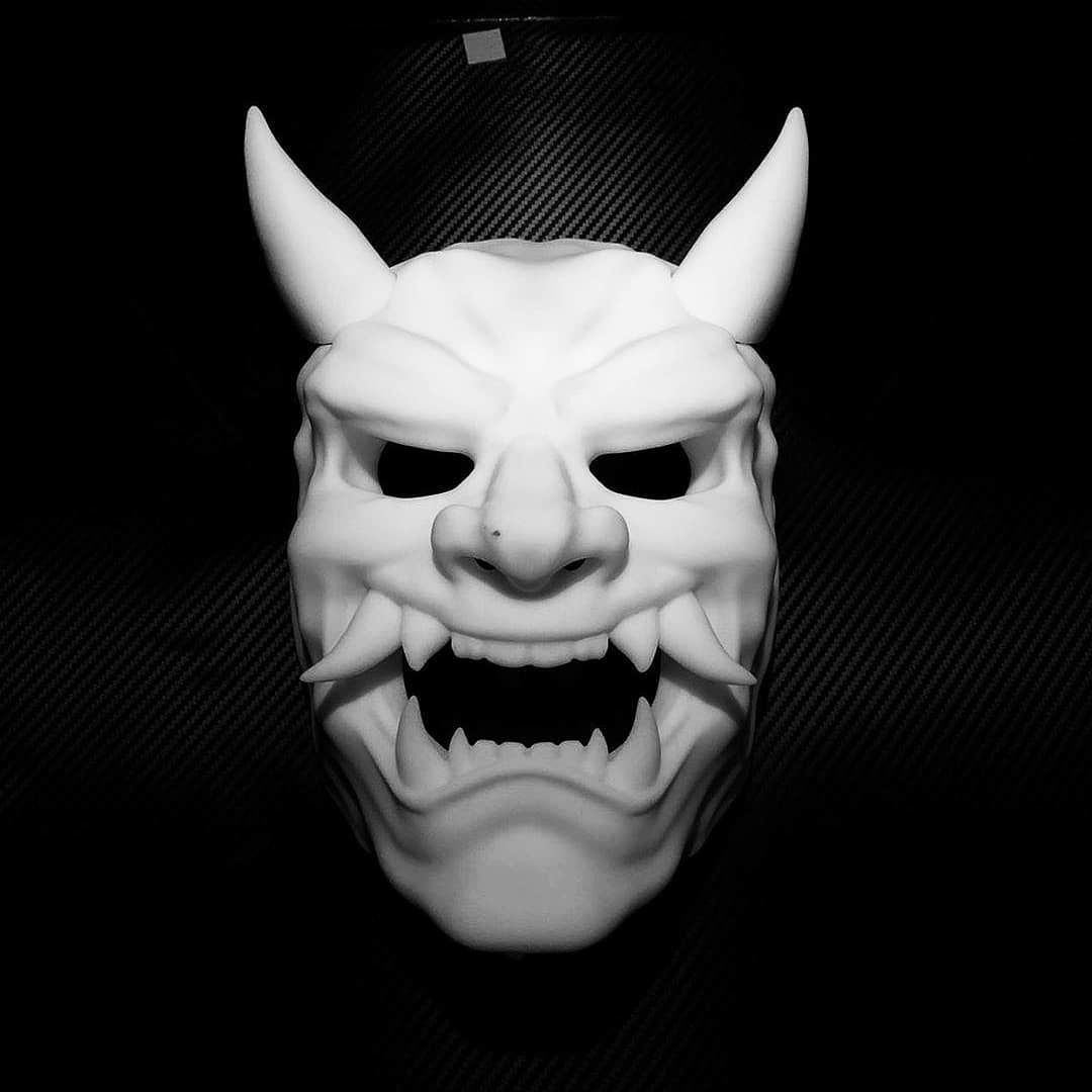 Oni Mask       Traditional Japanese Demon Mask Wearable 3D Print Free 3D print model_1