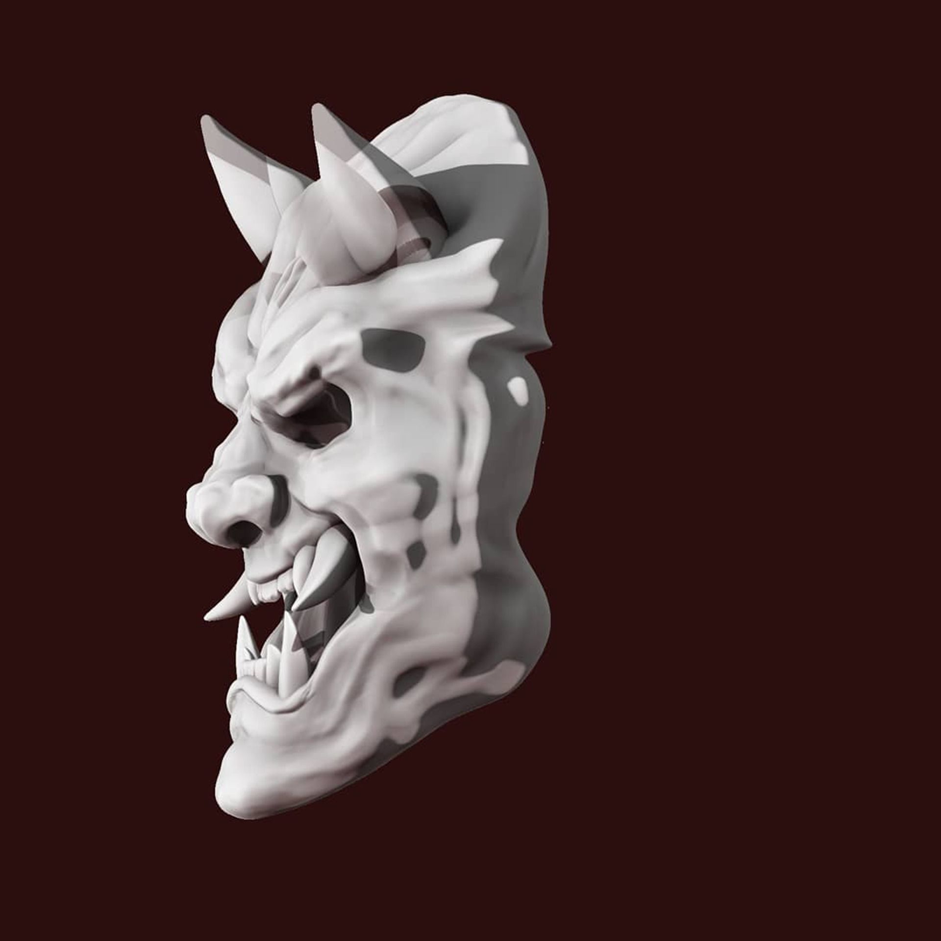 Oni Mask       Traditional Japanese Demon Mask Wearable 3D Print Free 3D print model_2