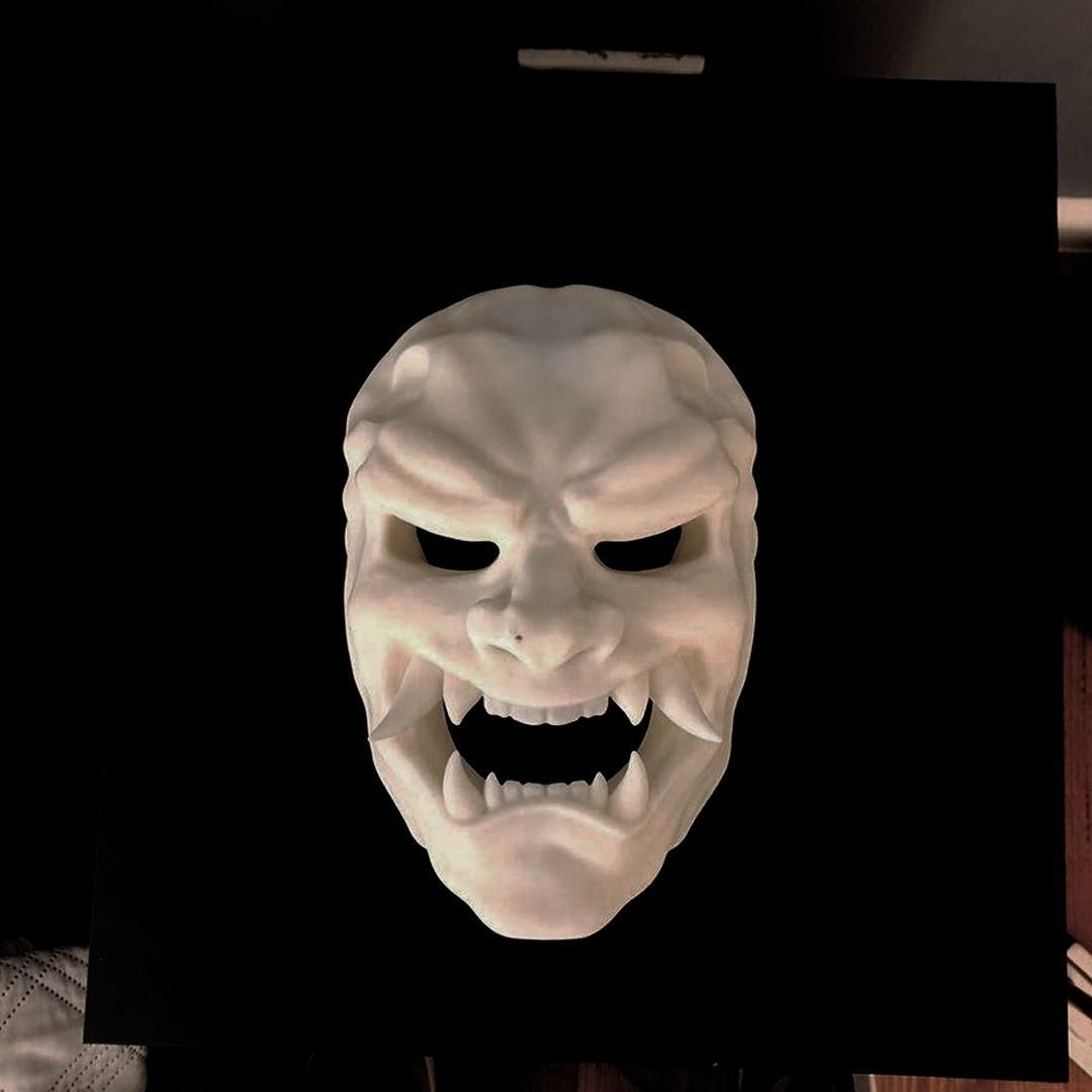 Oni Mask       Traditional Japanese Demon Mask Wearable 3D Print Free 3D print model_11