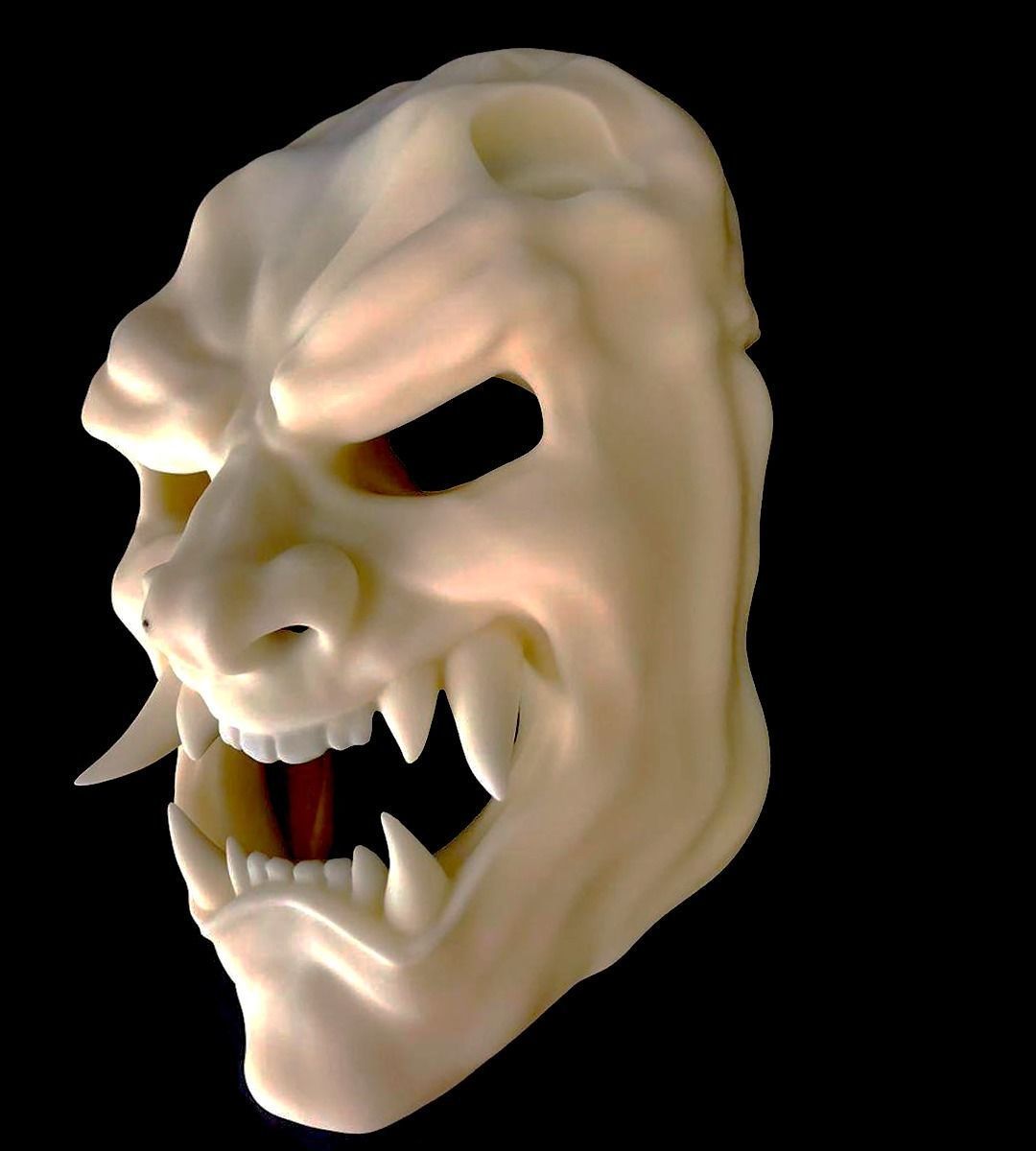 Oni Mask       Traditional Japanese Demon Mask Wearable 3D Print Free 3D print model_7