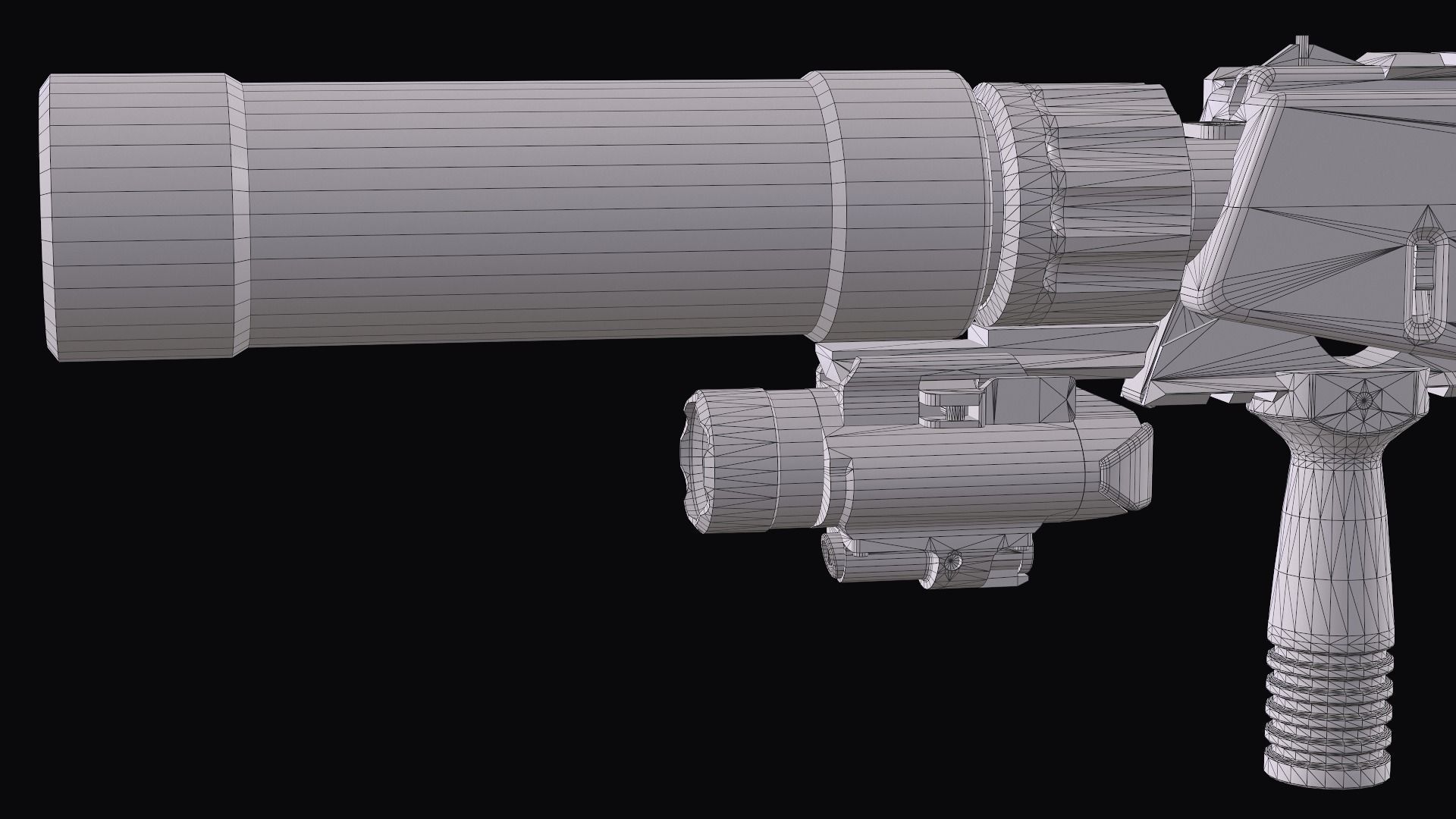 Tactical Modular  SMG Brugger and Thomet MP9 Low-poly 3D model_36