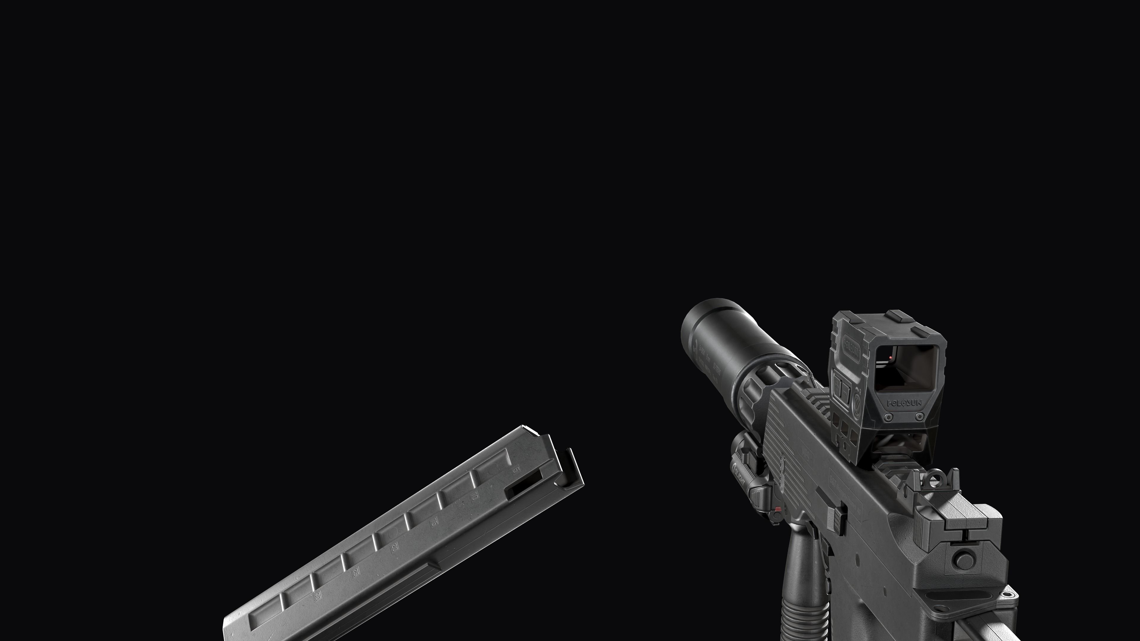 Tactical Modular  SMG Brugger and Thomet MP9 Low-poly 3D model_27