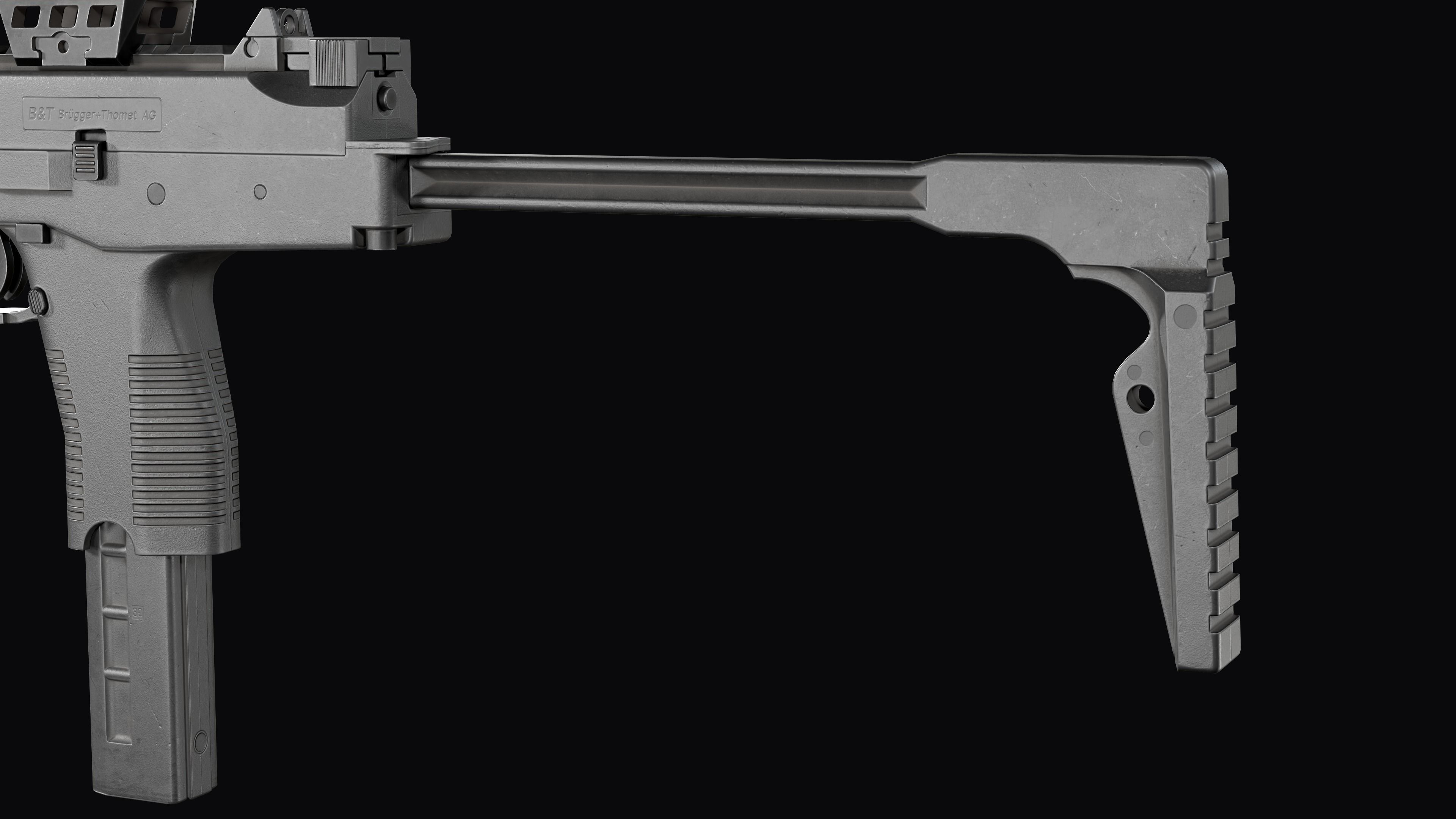 Tactical Modular  SMG Brugger and Thomet MP9 Low-poly 3D model_14