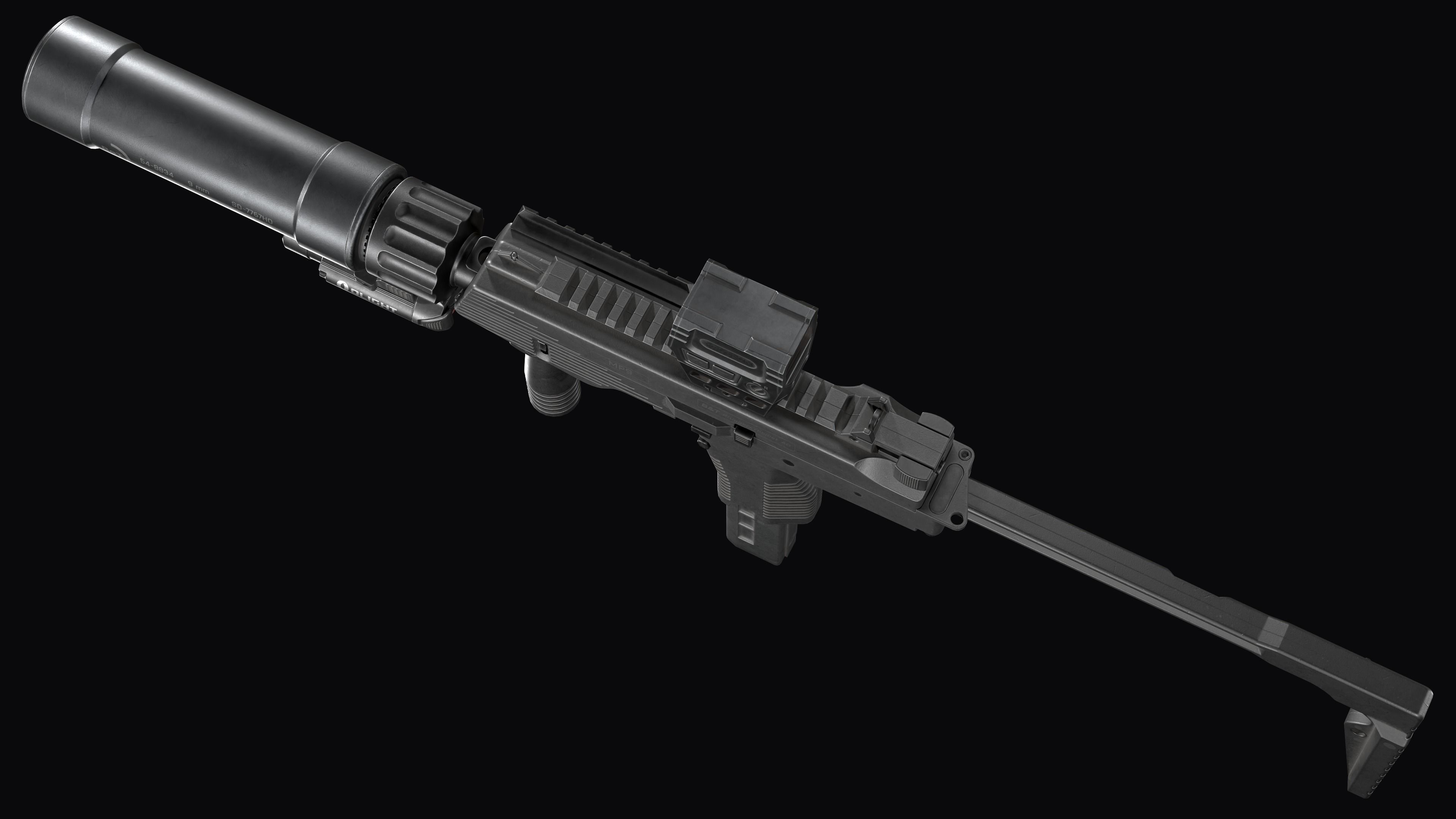 Tactical Modular  SMG Brugger and Thomet MP9 Low-poly 3D model_23