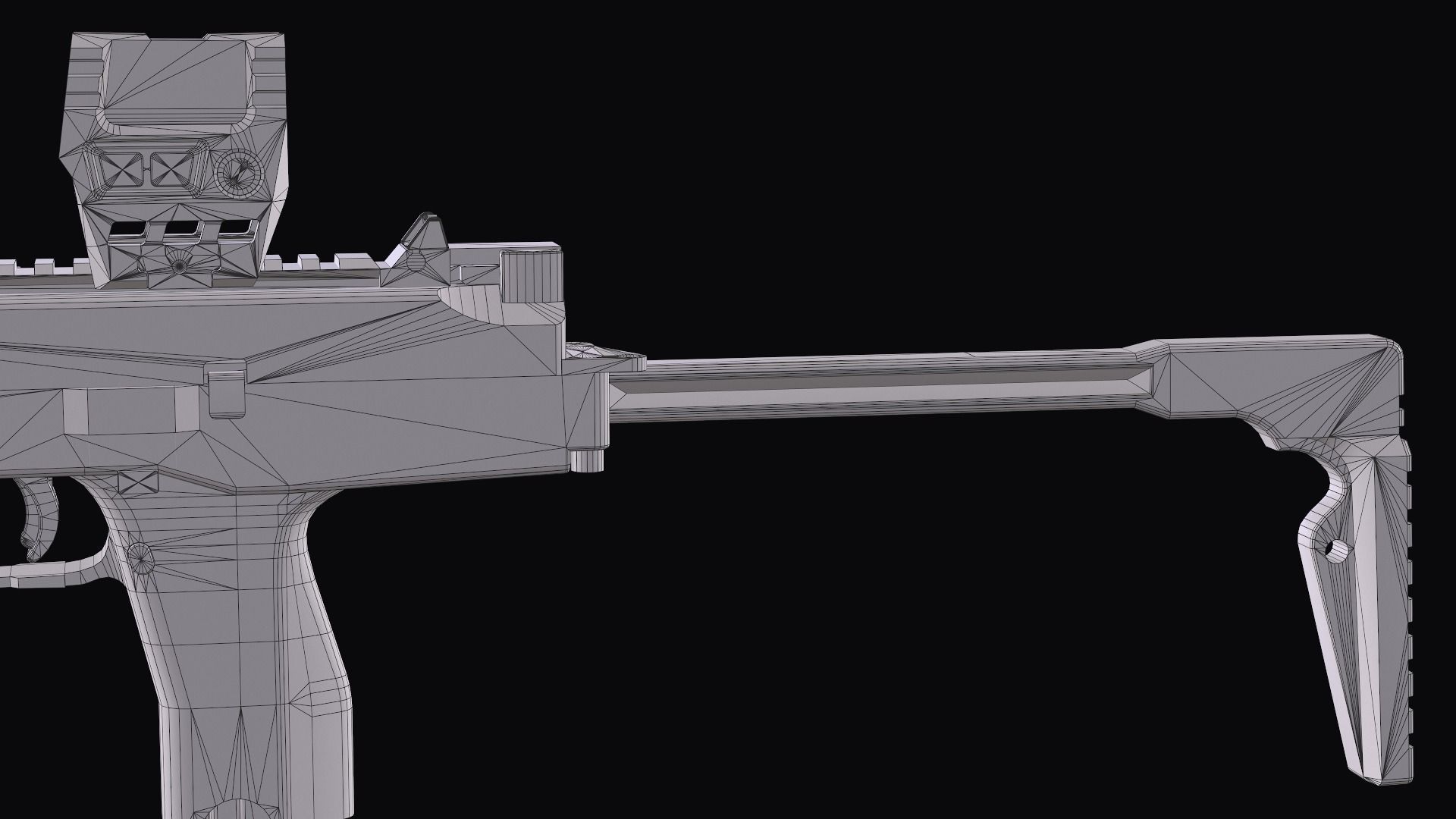 Tactical Modular  SMG Brugger and Thomet MP9 Low-poly 3D model_37