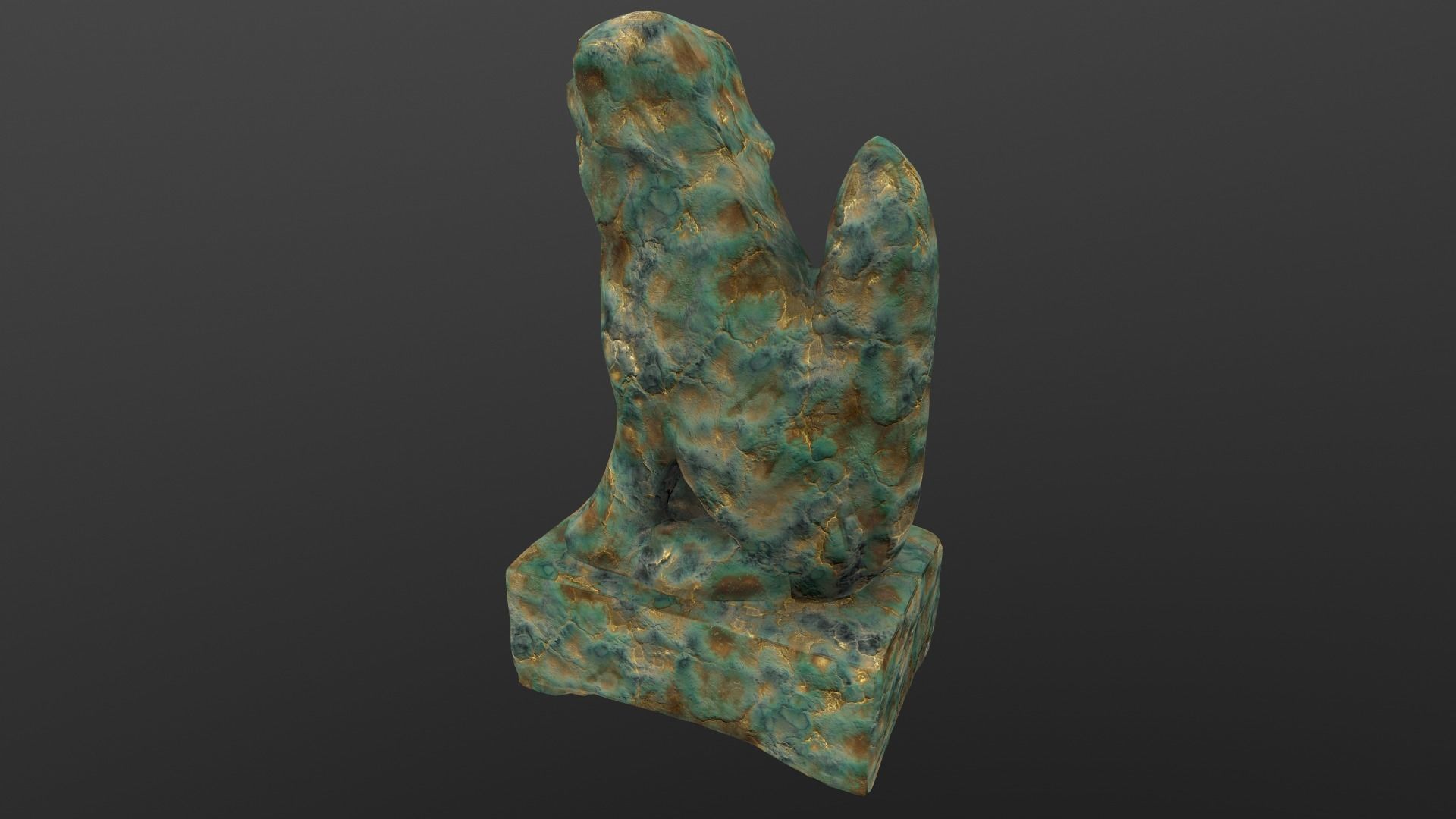 Dog Statue AR VR PBR Lowpoly with game ready 3d Model Low-poly 3D model_8