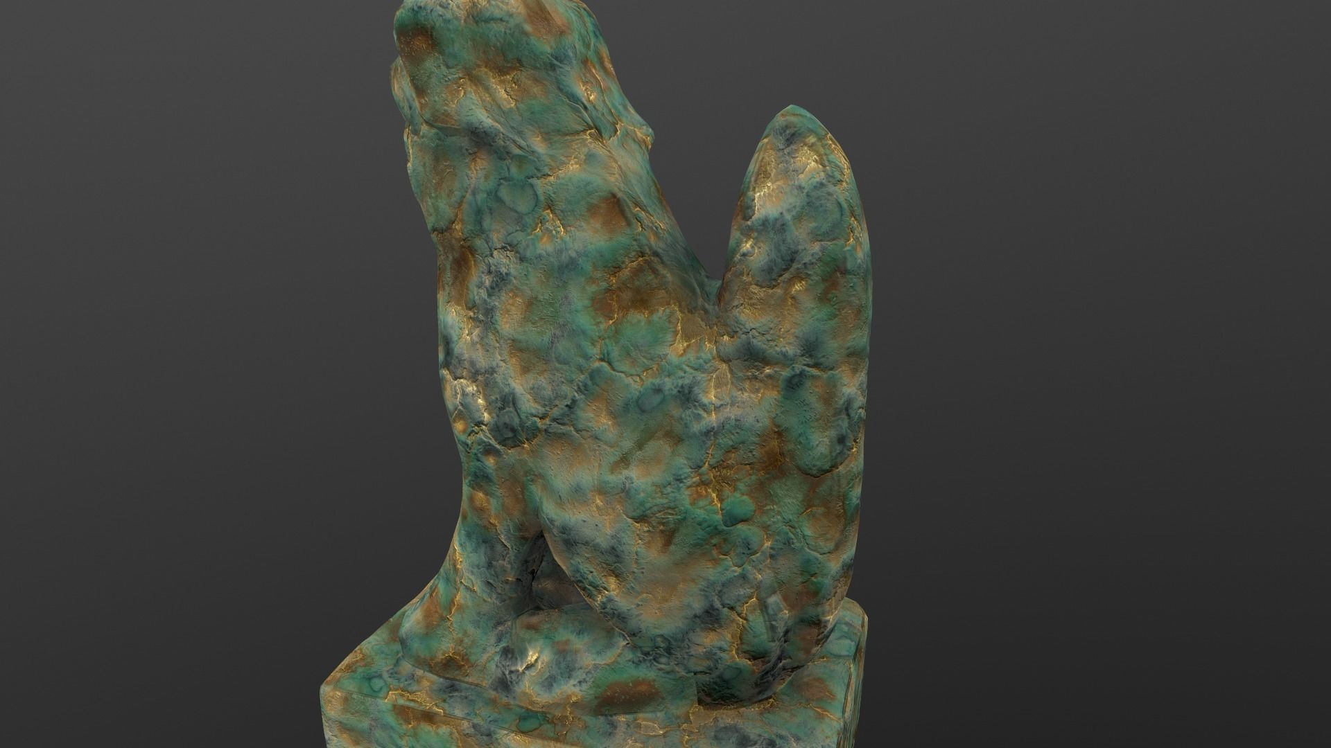 Dog Statue AR VR PBR Lowpoly with game ready 3d Model Low-poly 3D model_13