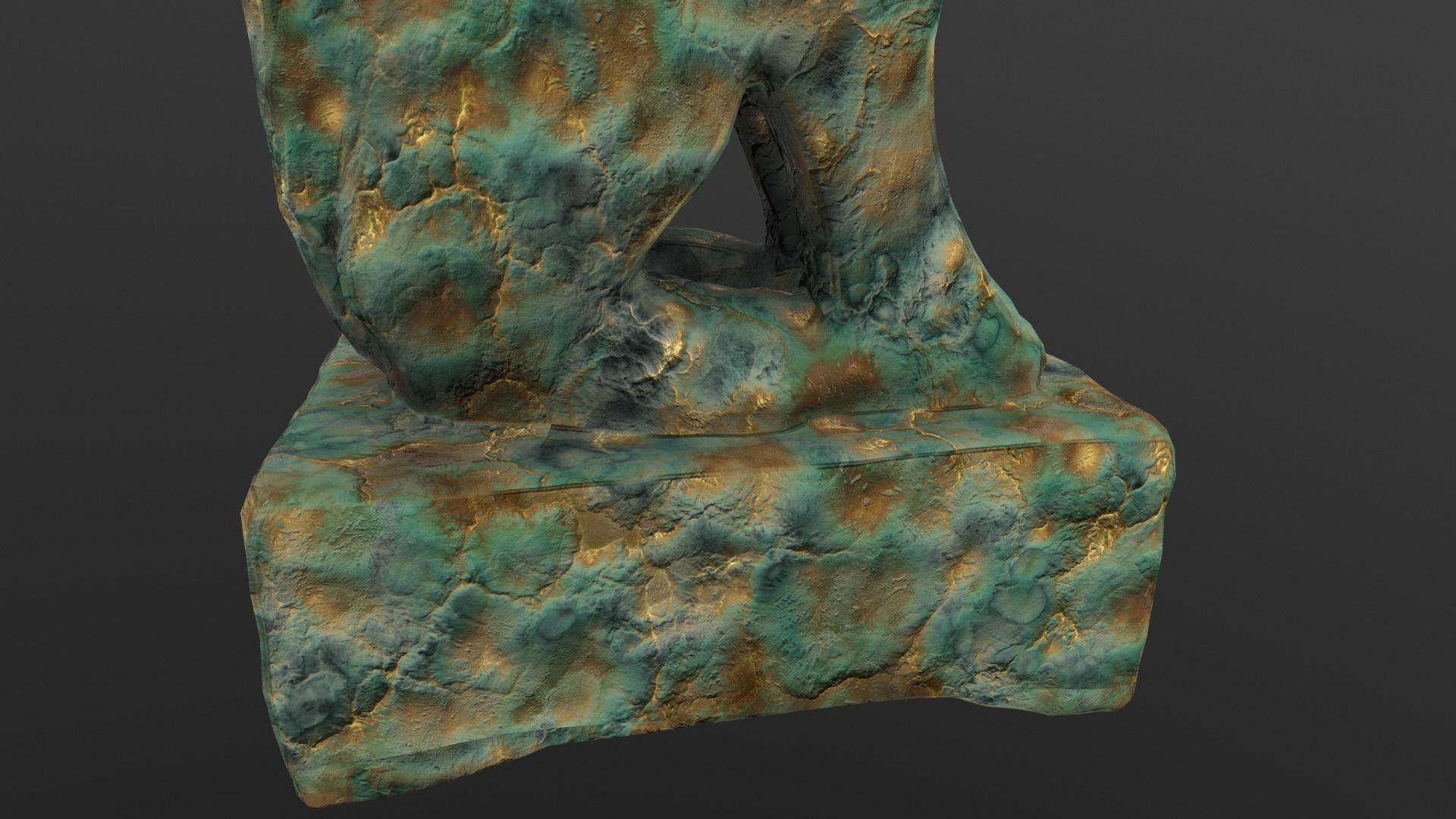 Dog Statue AR VR PBR Lowpoly with game ready 3d Model Low-poly 3D model_11