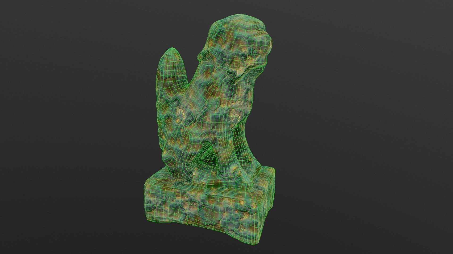 Dog Statue AR VR PBR Lowpoly with game ready 3d Model Low-poly 3D model_15