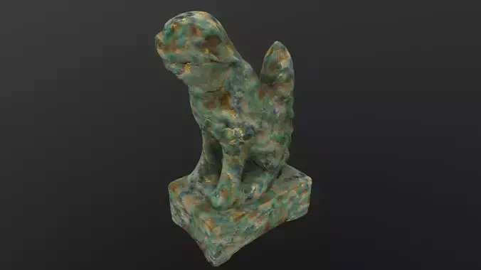 Dog Statue AR VR PBR  Lowpoly with game ready 3d Model