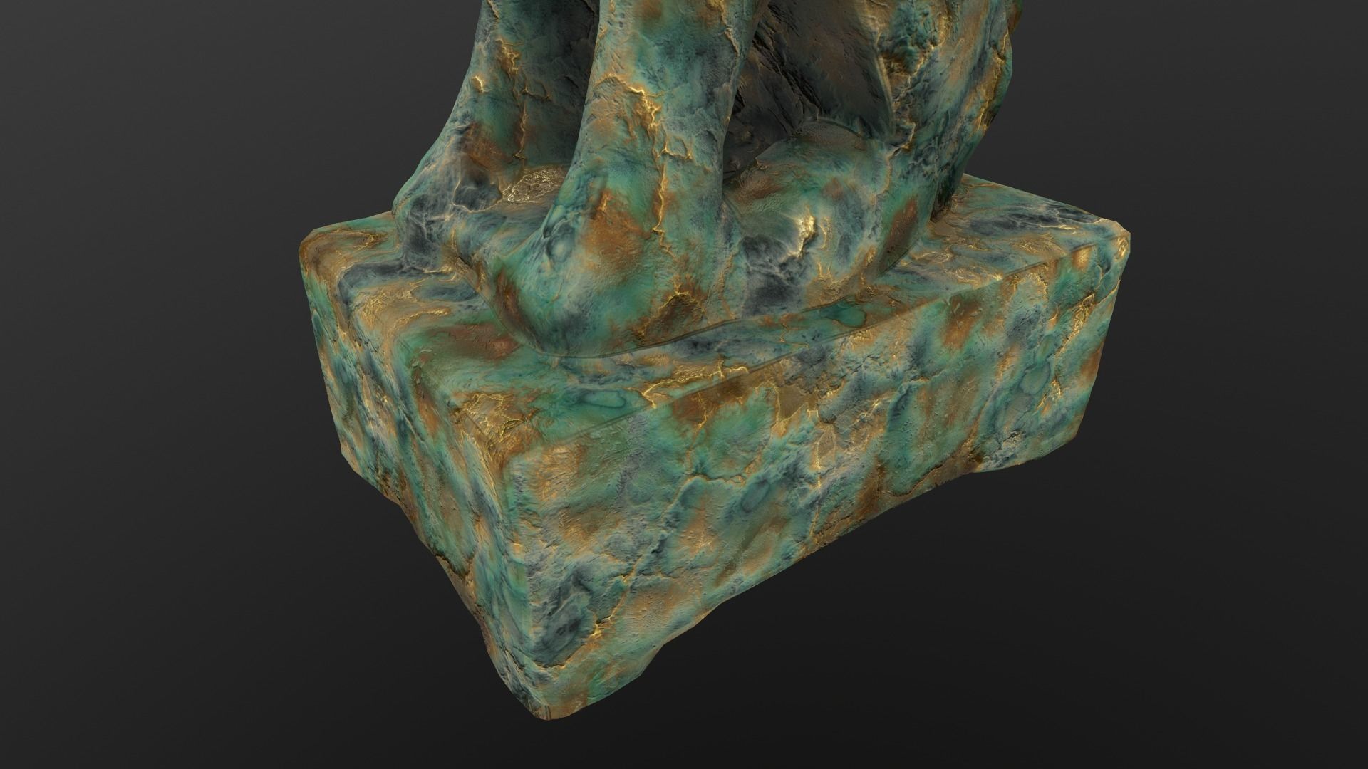 Dog Statue AR VR PBR Lowpoly with game ready 3d Model Low-poly 3D model_10