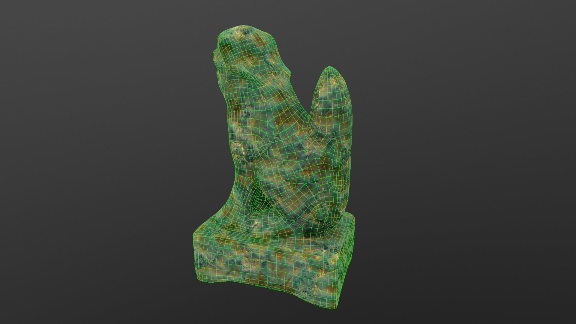 Dog Statue AR VR PBR Lowpoly with game ready 3d Model Low-poly 3D model_14