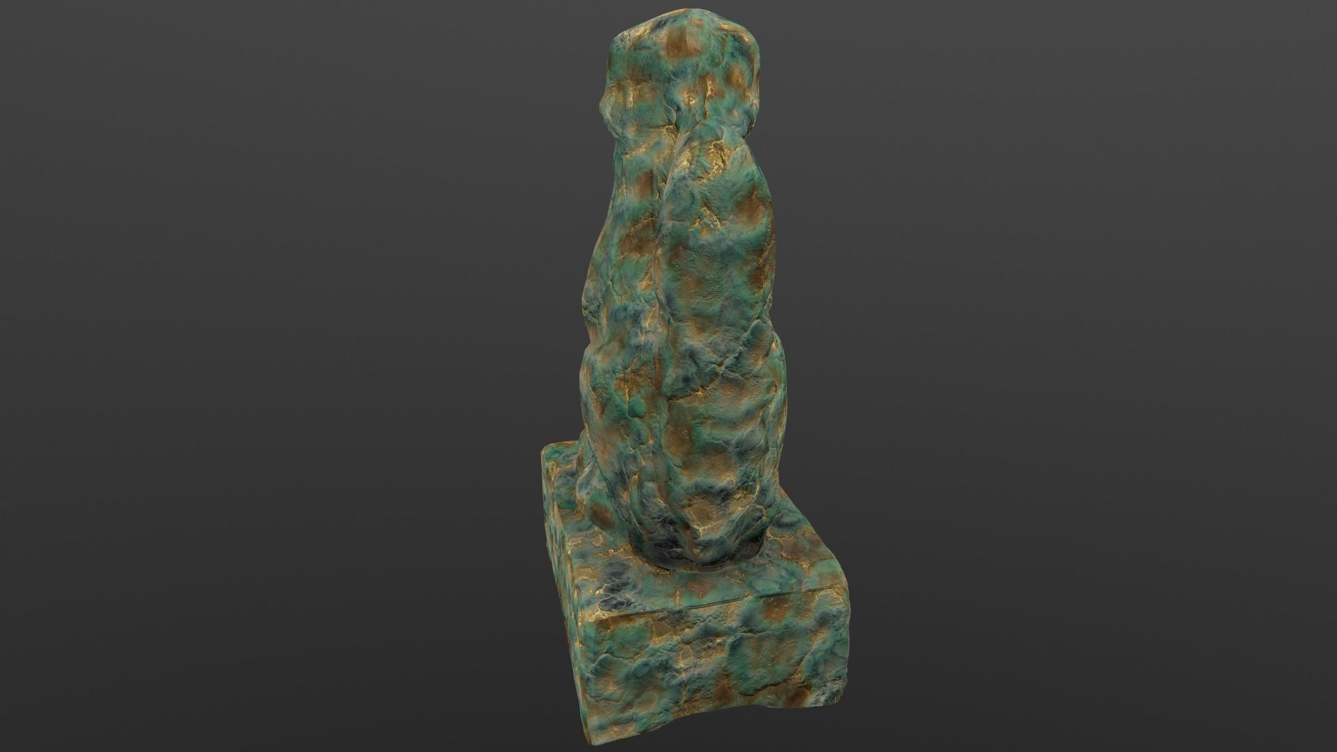 Dog Statue AR VR PBR Lowpoly with game ready 3d Model Low-poly 3D model_7