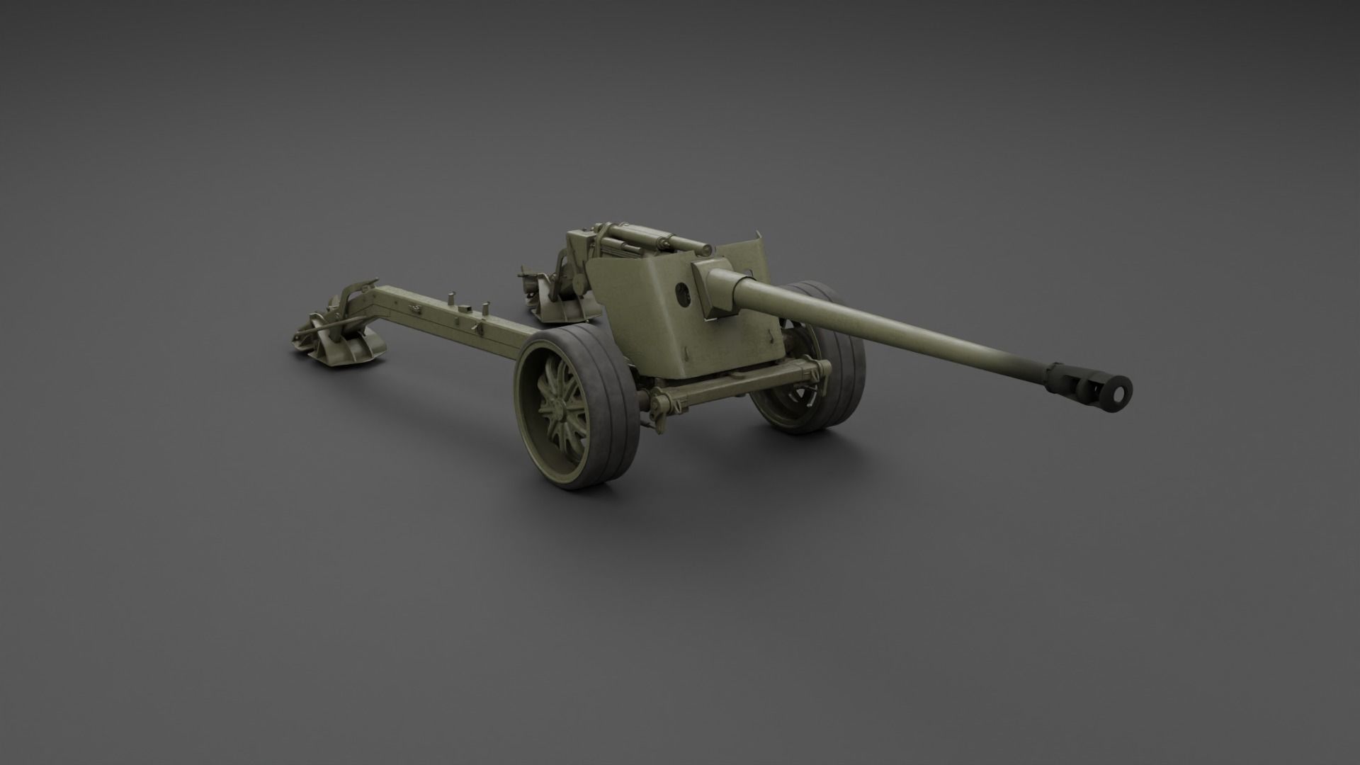 T8 105mm Anti Tank Gun Low-poly 3D model_26