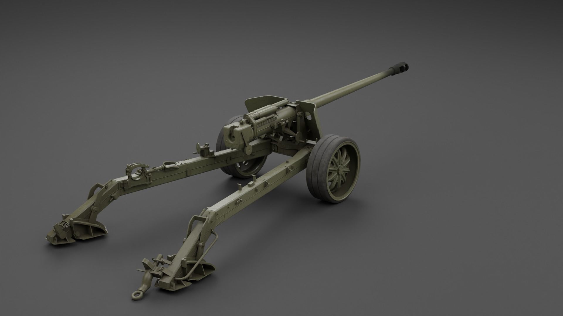 T8 105mm Anti Tank Gun Low-poly 3D model_21