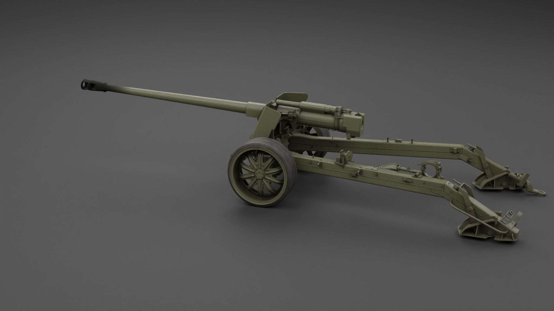 T8 105mm Anti Tank Gun Low-poly 3D model_23