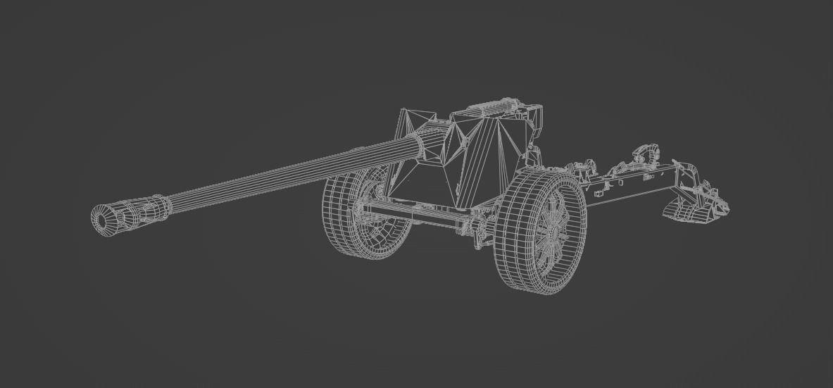 T8 105mm Anti Tank Gun Low-poly 3D model_14