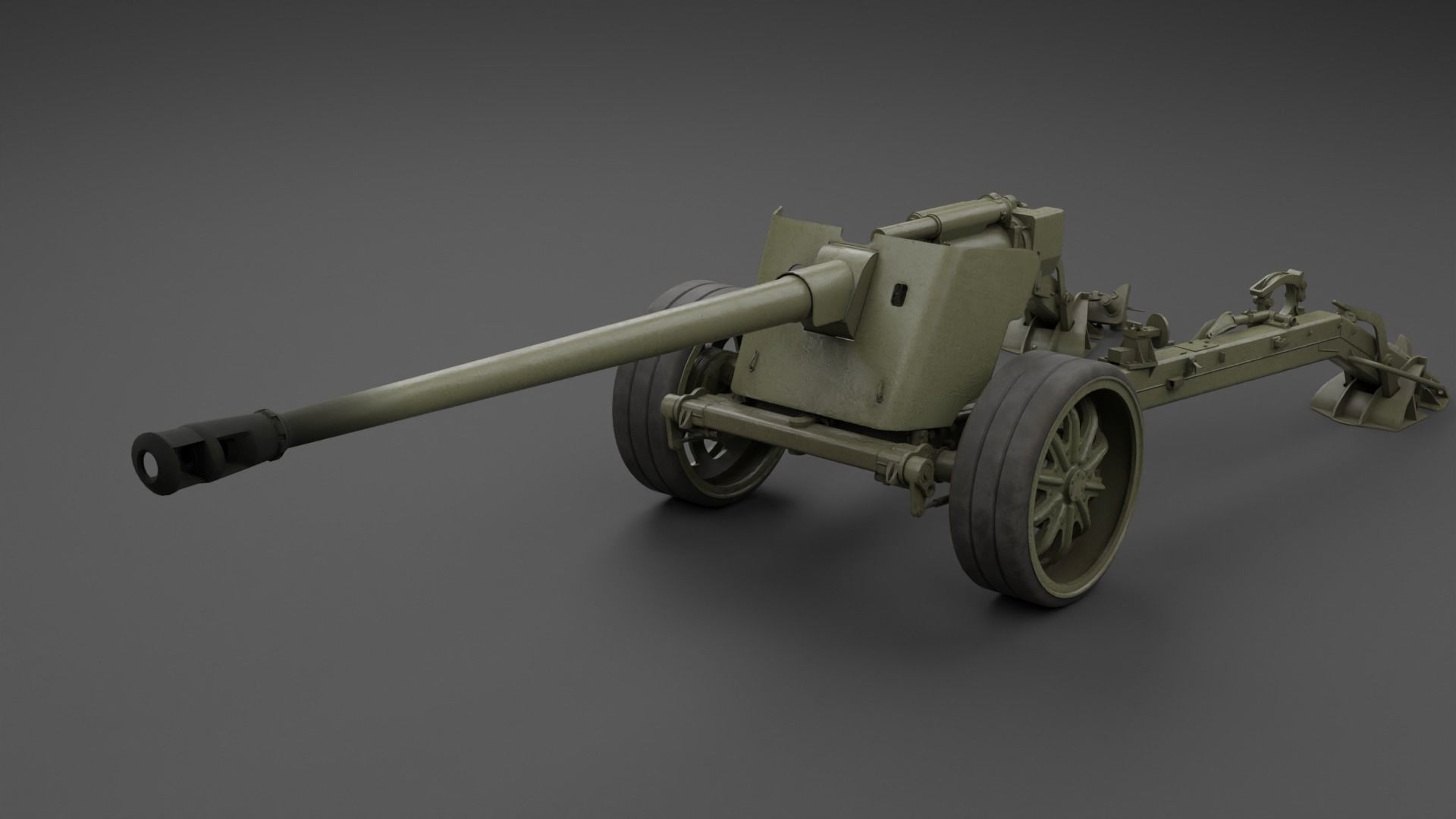T8 105mm Anti Tank Gun Low-poly 3D model_2