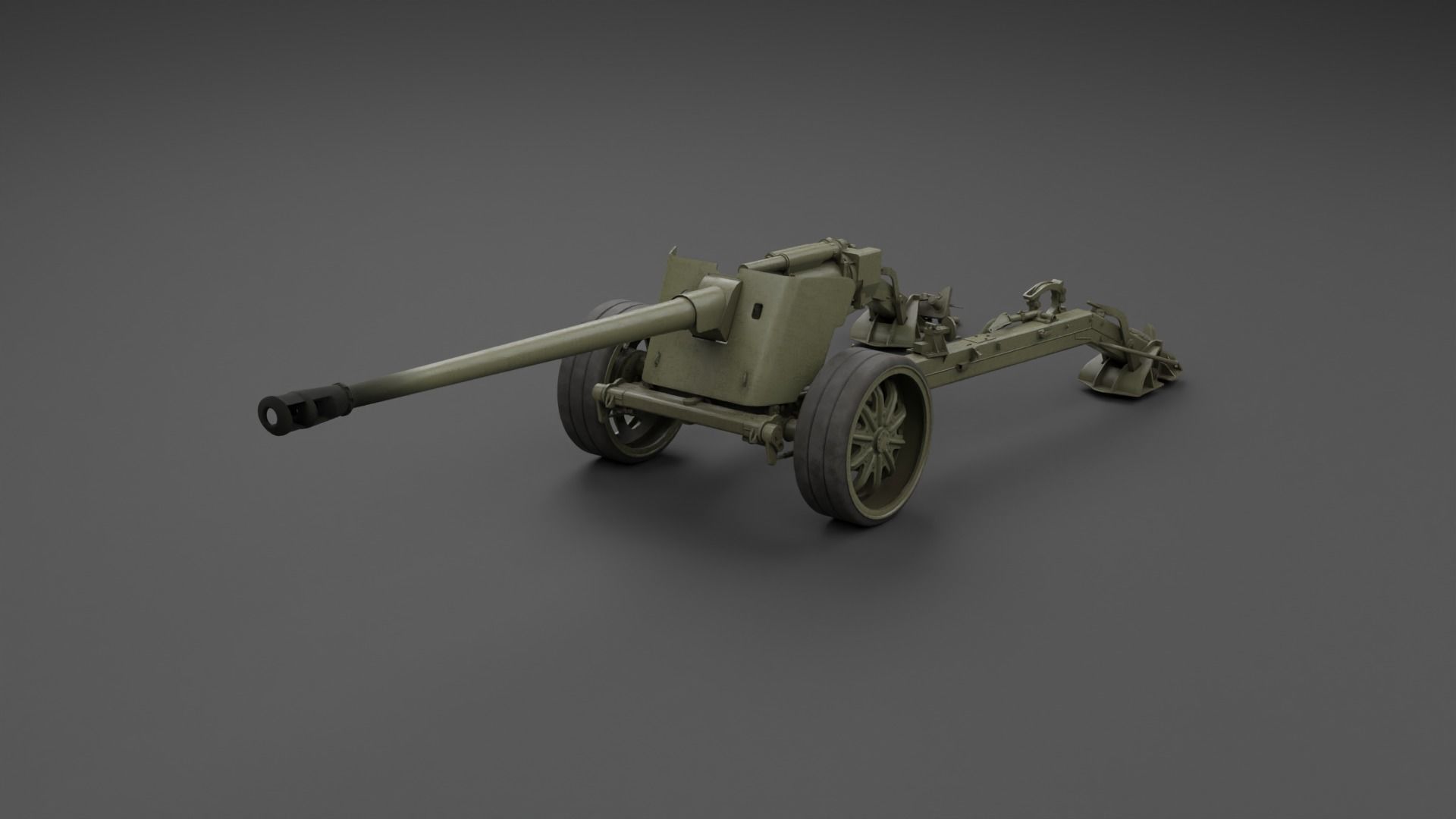 T8 105mm Anti Tank Gun Low-poly 3D model_16