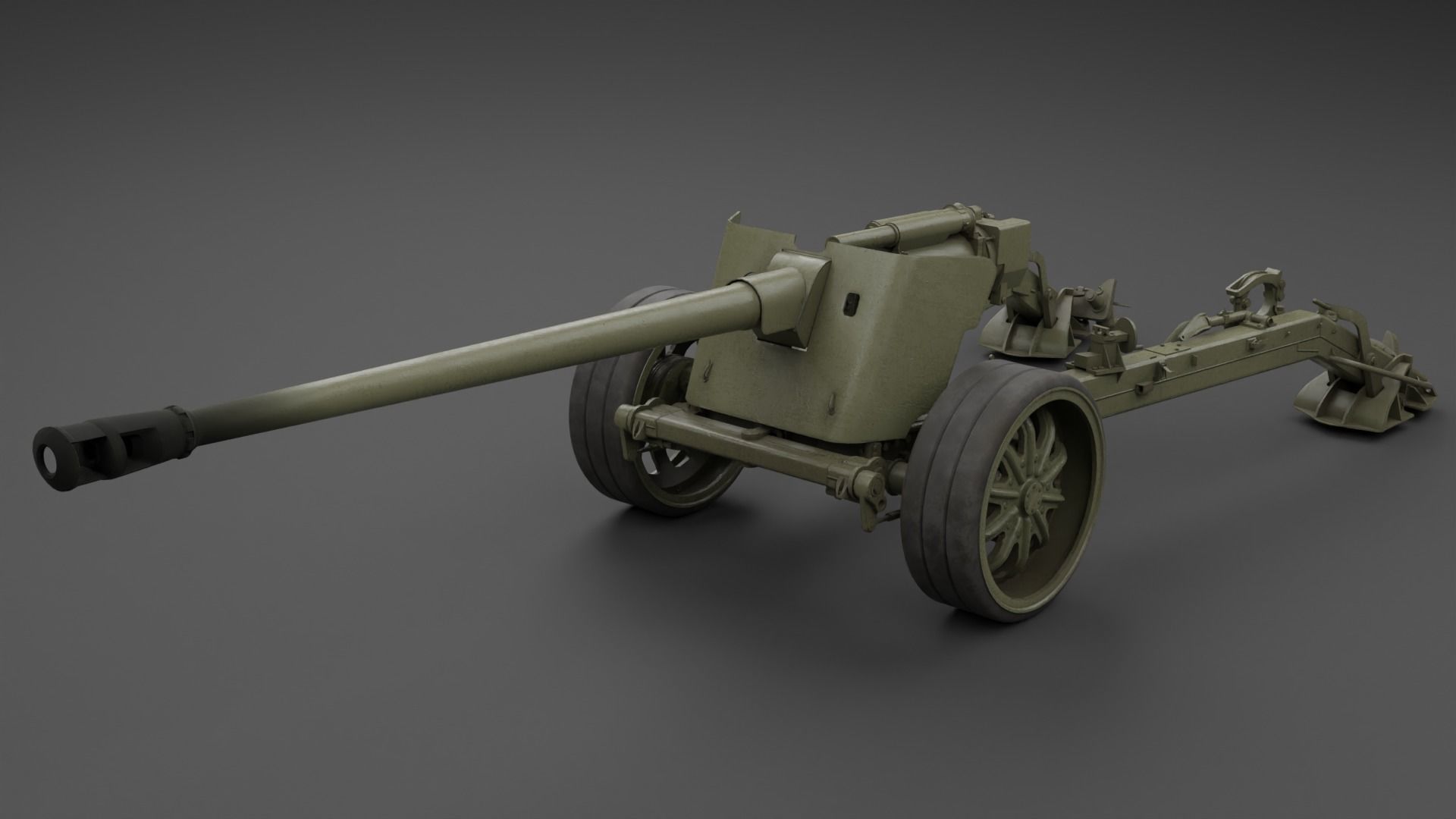 T8 105mm Anti Tank Gun Low-poly 3D model_3