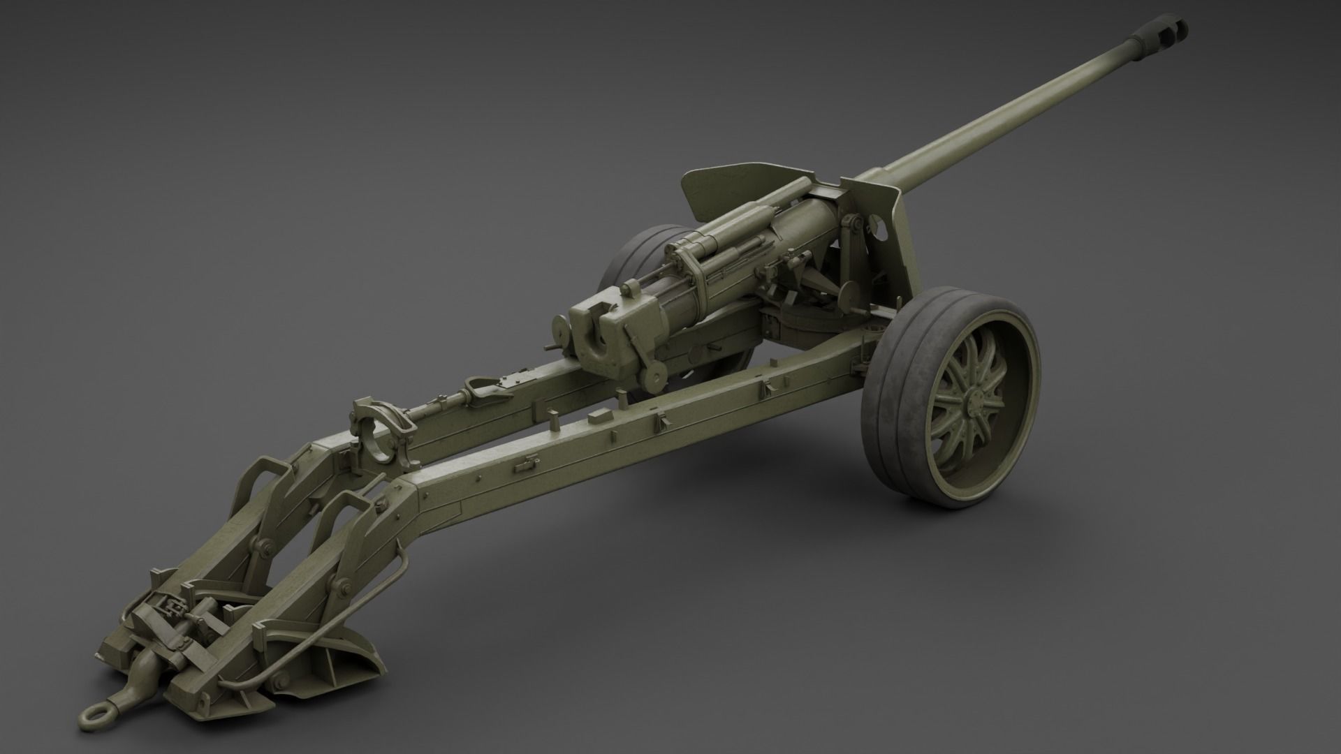 T8 105mm Anti Tank Gun Low-poly 3D model_10