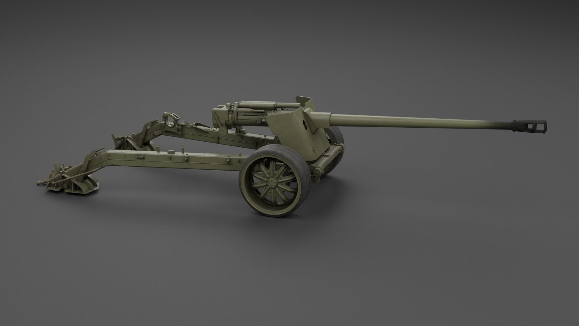 T8 105mm Anti Tank Gun Low-poly 3D model_19