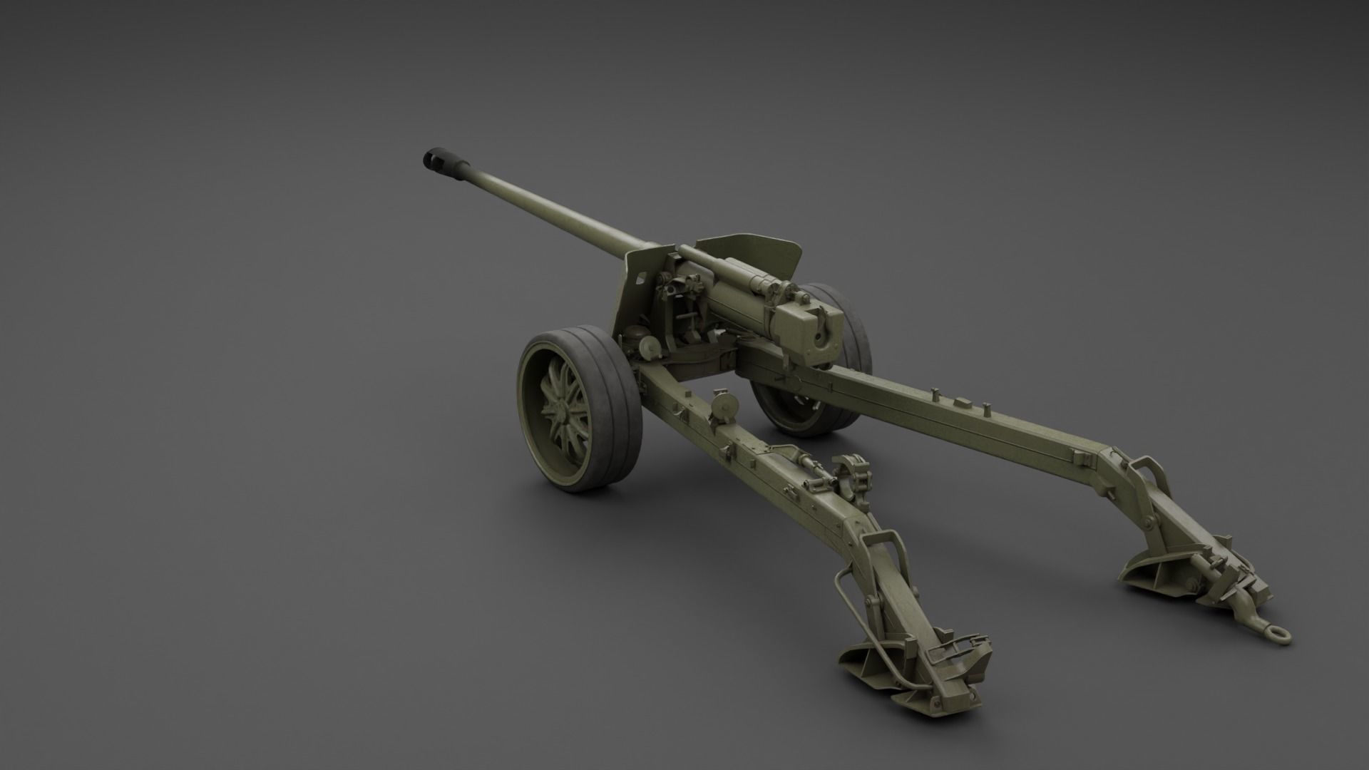 T8 105mm Anti Tank Gun Low-poly 3D model_25