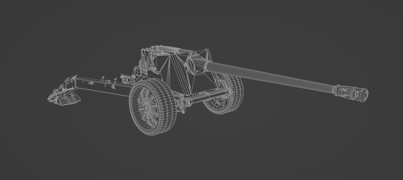T8 105mm Anti Tank Gun Low-poly 3D model_12