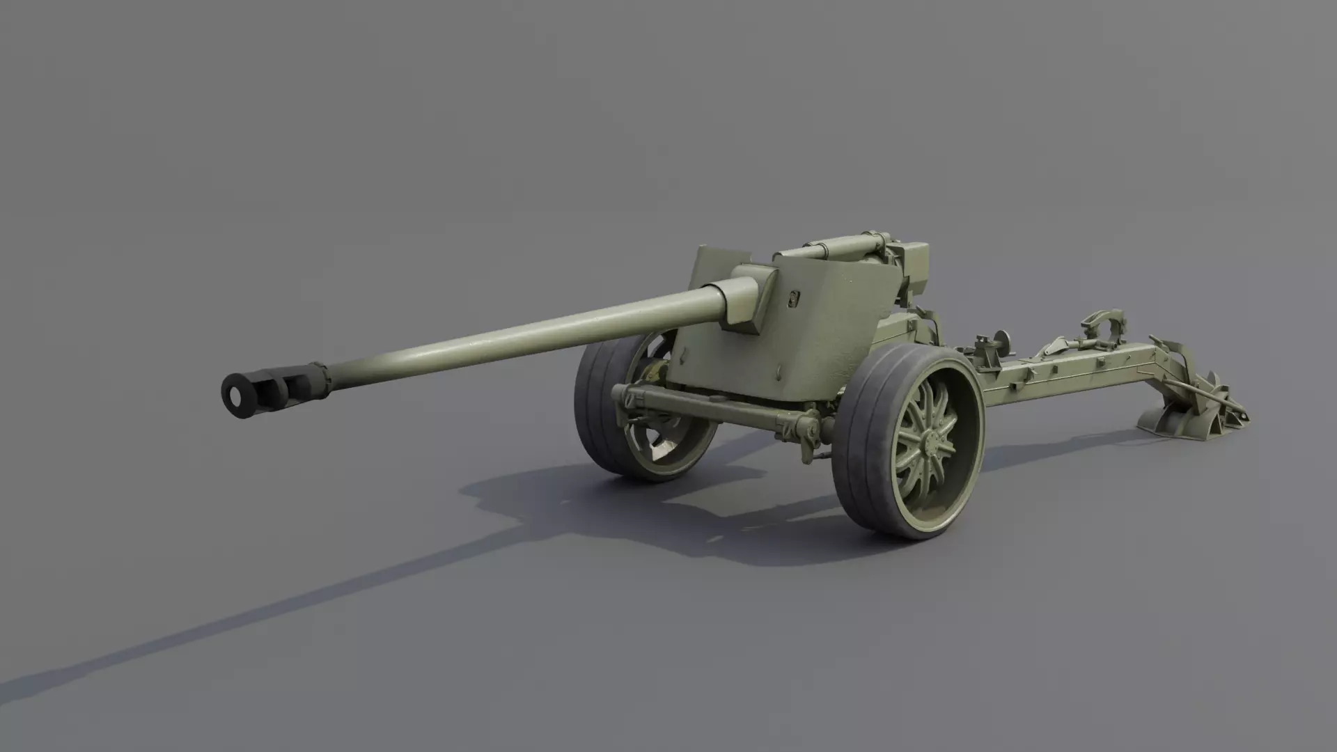 T8 105mm Anti Tank Gun Low-poly 3D model_0