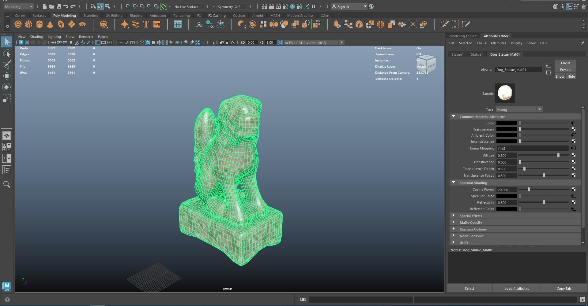 Dog Statue AR VR PBR  Lowpoly with game ready 3d Model Low-poly 3D model_14