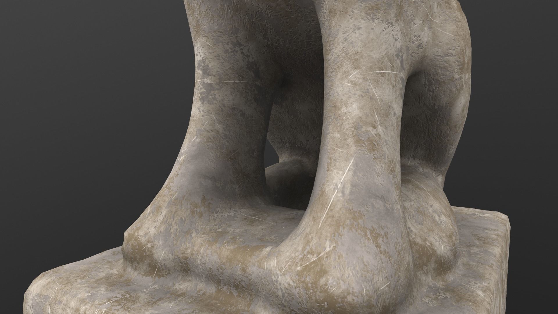 Dog Statue AR VR PBR  Lowpoly with game ready 3d Model Low-poly 3D model_11