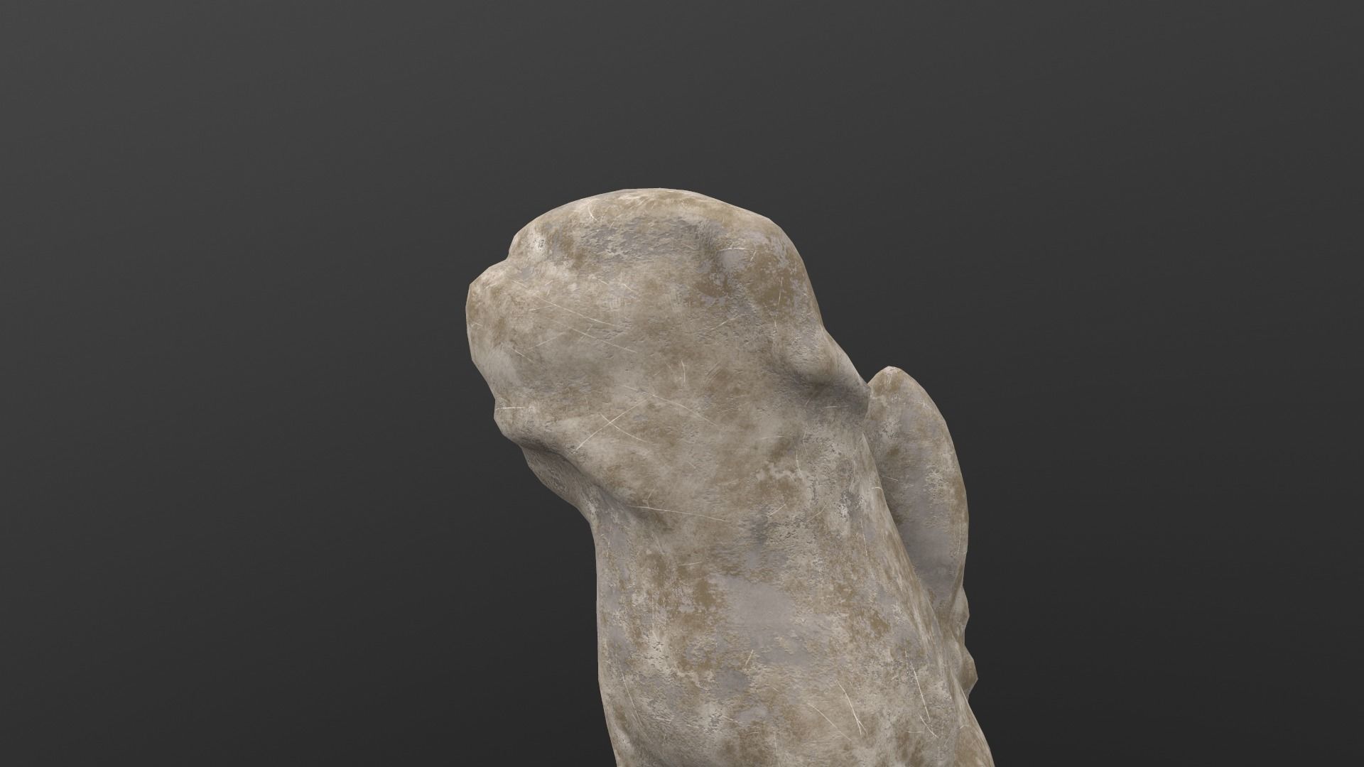 Dog Statue AR VR PBR  Lowpoly with game ready 3d Model Low-poly 3D model_10