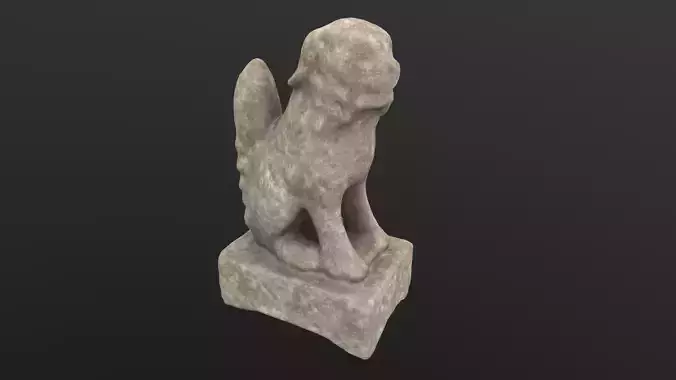Dog Statue AR VR PBR  Lowpoly with game ready 3d Model
