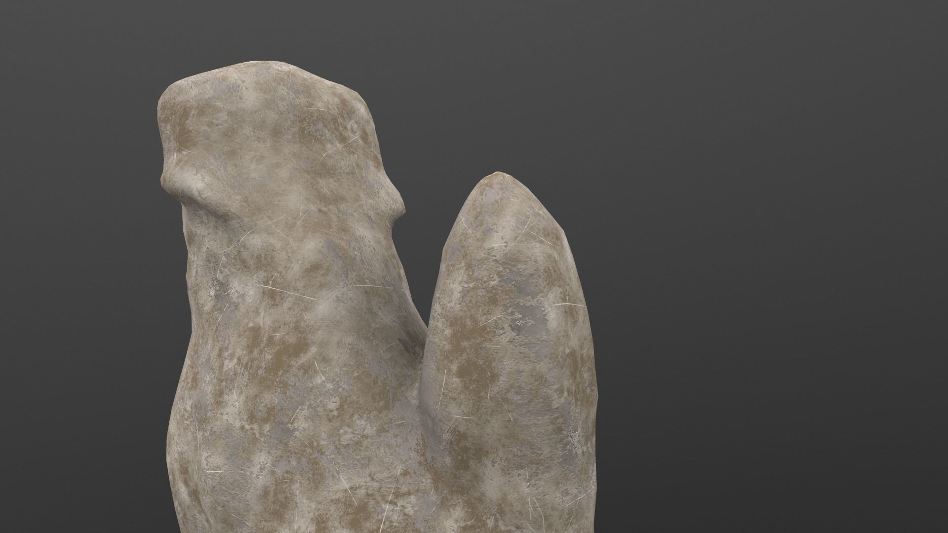 Dog Statue AR VR PBR  Lowpoly with game ready 3d Model Low-poly 3D model_9