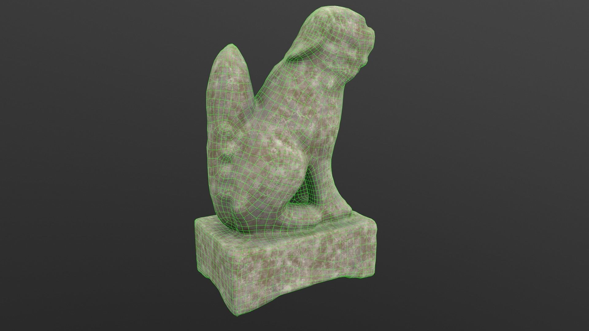 Dog Statue AR VR PBR  Lowpoly with game ready 3d Model Low-poly 3D model_13