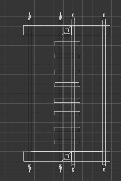 Wooden Weapon Rack Low-poly 3D model_11
