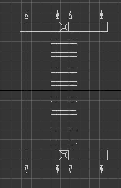 Wooden Weapon Rack Low-poly 3D model_8