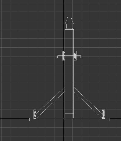 Wooden Weapon Rack Low-poly 3D model_7