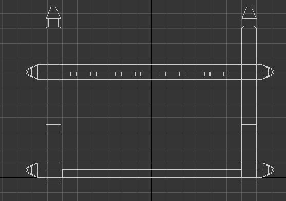 Wooden Weapon Rack Low-poly 3D model_9