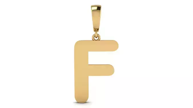 Pendant Alphabet Letter 15 mm Arial Rounded F 3D print model