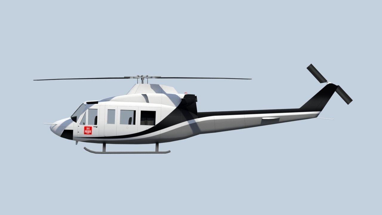 Bell B412 Static Helicopter Low Poly blank Low-poly 3D model_17