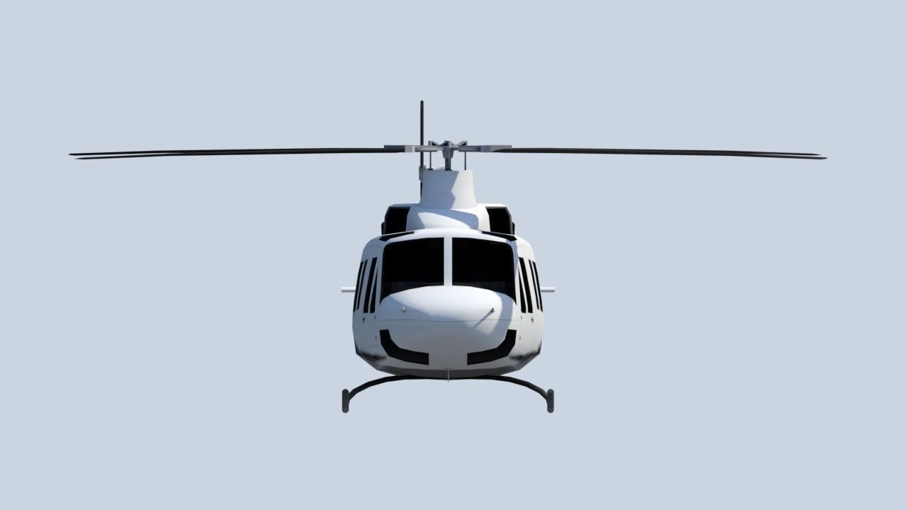 Bell B412 Static Helicopter Low Poly blank Low-poly 3D model_16