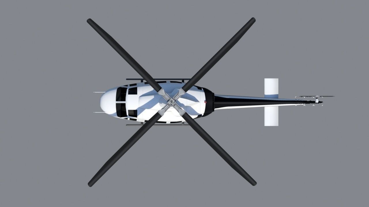 Bell B412 Static Helicopter Low Poly blank Low-poly 3D model_15